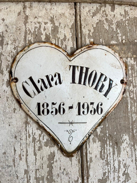 French Vintage Enamel Memorial Heart from 1936
