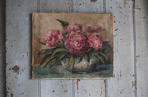 French Floral Oil on Canvas