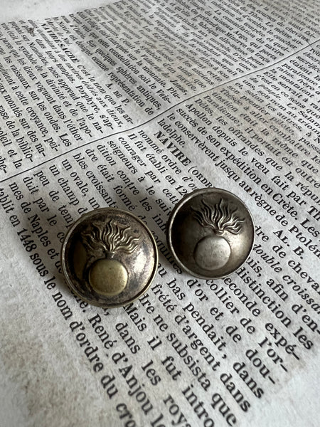 Vintage French Military Buttons (pair)