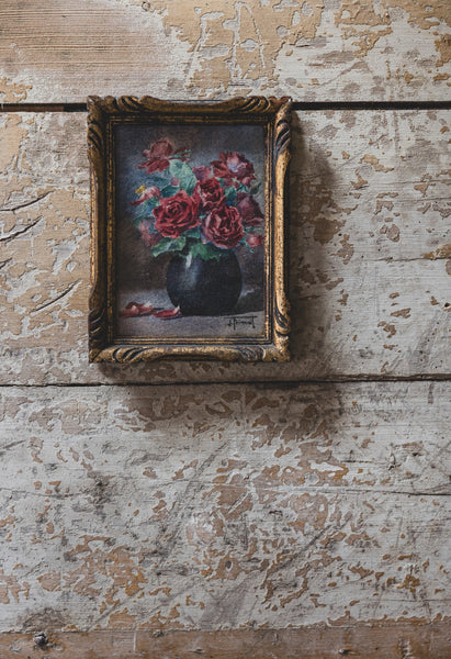 Small Framed Floral Oil Painting