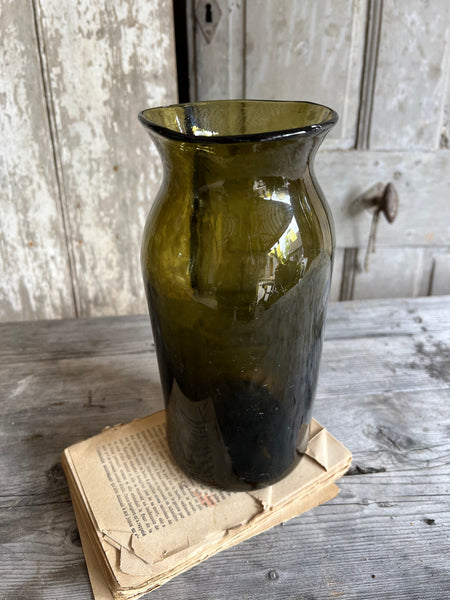 Stunning Green French Vintage Truffle Jar