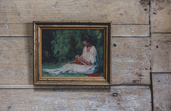 Sweet Antique French Painting