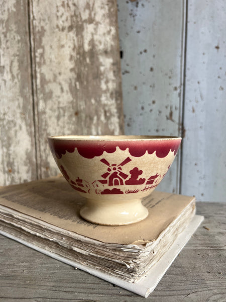 Rustic Crazed French Windmill Cafe au Lait bowl