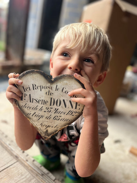Vintage French Rustic Memorial Heart