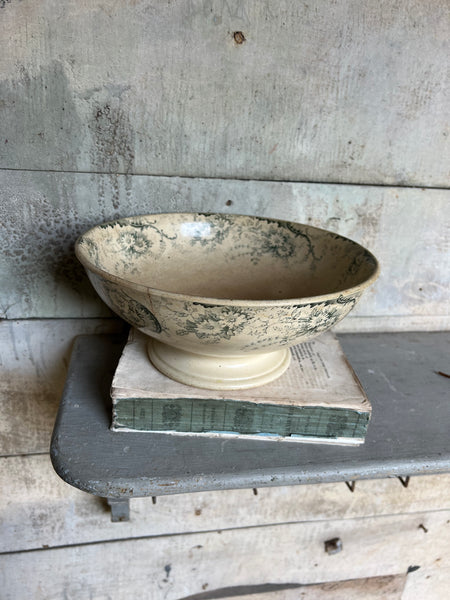 Beautiful Large Floral French Transfer Bowl