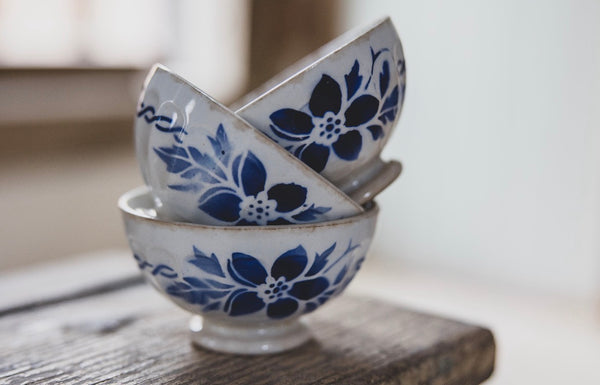 Rustic French Stencil Cafe au Lait Bowls