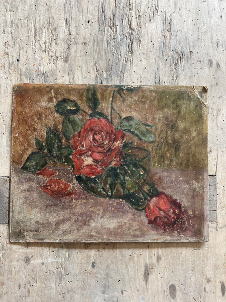 Gorgeous French Vintage Rose Painting