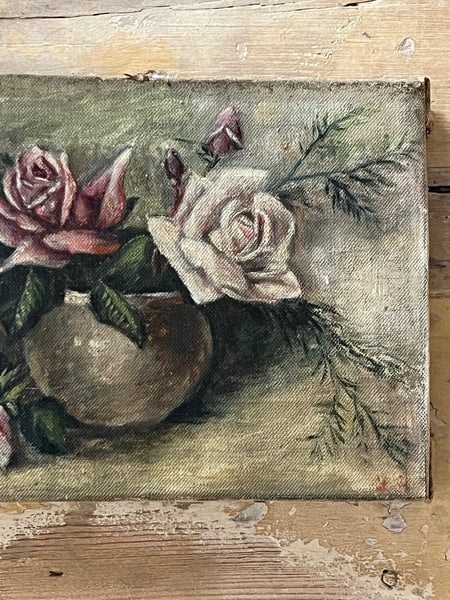 French Floral Oil on Canvas