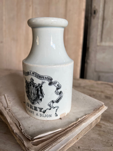 Large Rare Creil et Montereau French Mustard Jar