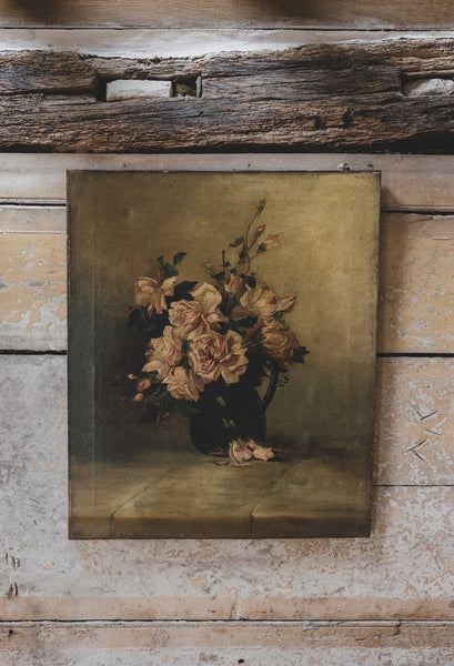 1908 Floral Oil Painting on Canvas