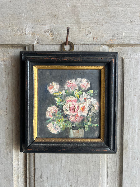 Small Framed Floral Oil Painting