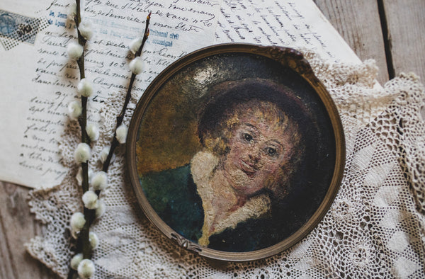 Framed Vintage French Portrait