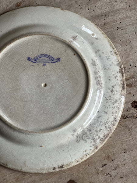 Terre De Fer Porcelain Rustic Floral Plate
