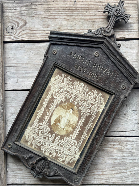 Antique Carved Memorial Frame