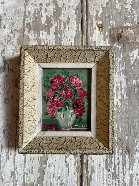 Small Framed Floral Oil Painting