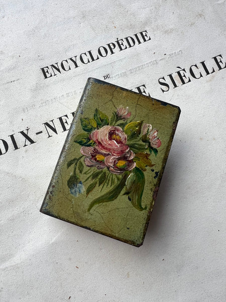 Sweet Handpainted Vintage Match Box Case
