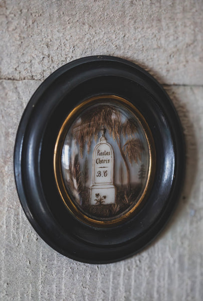 Sweet Antique French Framed Memorial
