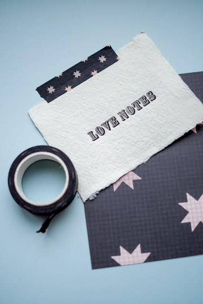 Journalling washi tape - black quilted star pattern