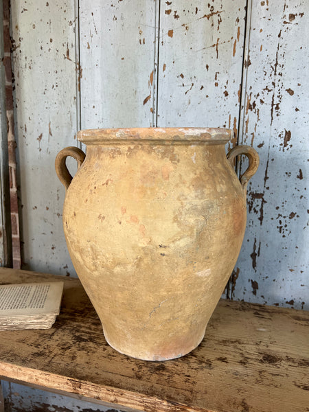 French Vintage Tall Huge Natural Earthenware Vase