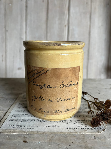 Antique Yellow Confiture Pot