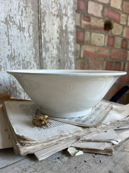 Beautiful Crisp White Large French Bowl