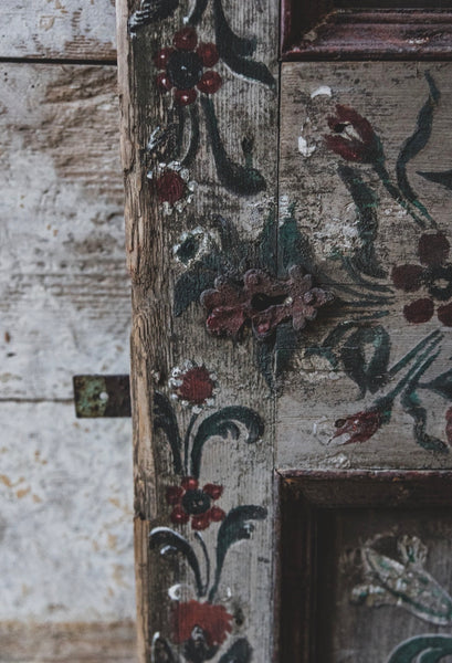 Antique Painted French Door