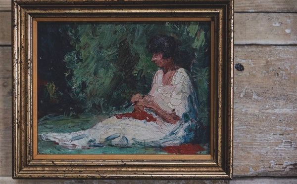 Sweet Antique French Painting