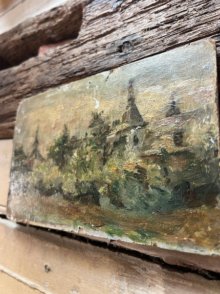 French Landscape Oil on Board