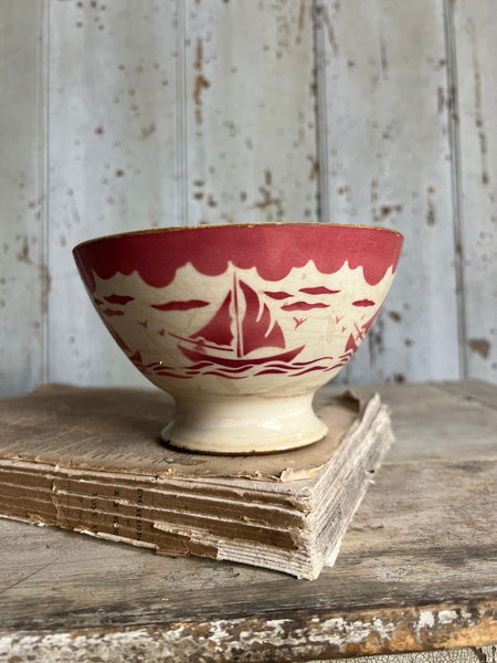 Boat Stencilled Cafe Au Lait