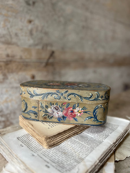 Antique 18C French Painted Wooden Box