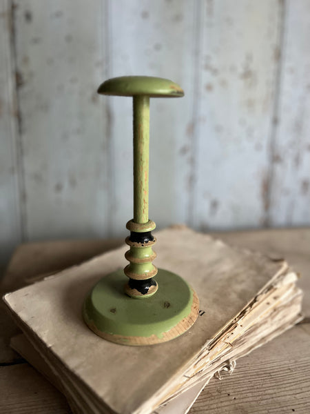 Green vintage Hand Painted Hat Stand