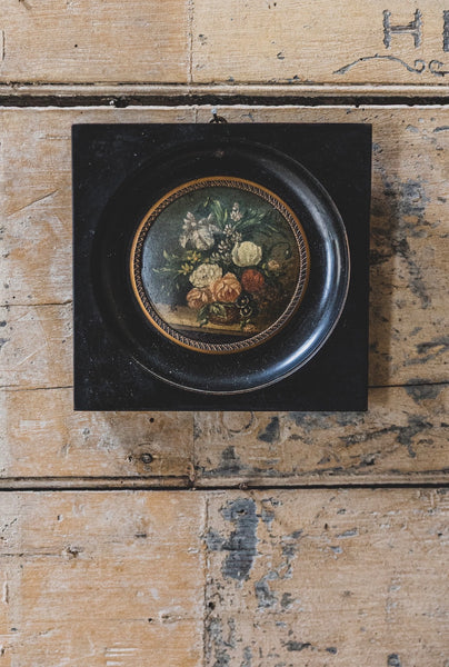 Miniature Framed Floral Oil Painting