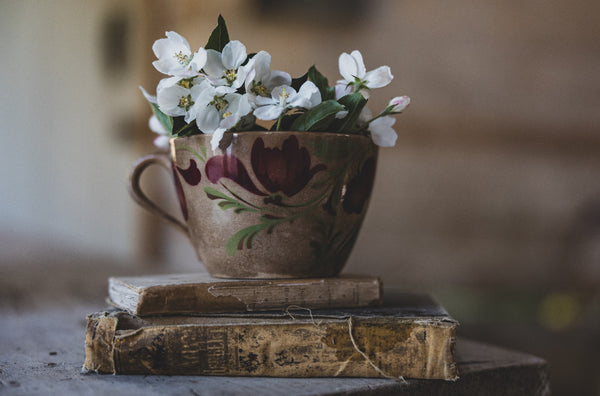 Floral Rustic Crazed Cup