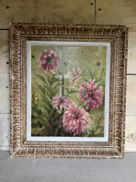 Beautiful Framed French Bright Floral Oil