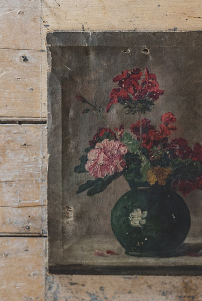 Dark Floral Oil on Canvas