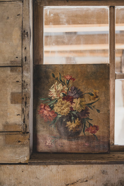 Beautiful French Floral Oil on Board