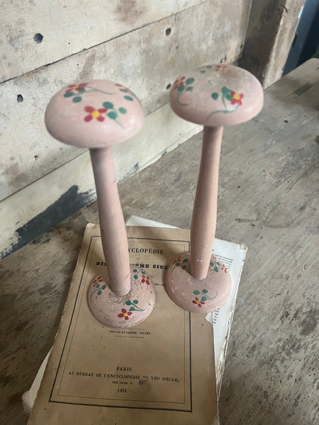 Pink vintage Hand Painted Hat Stands