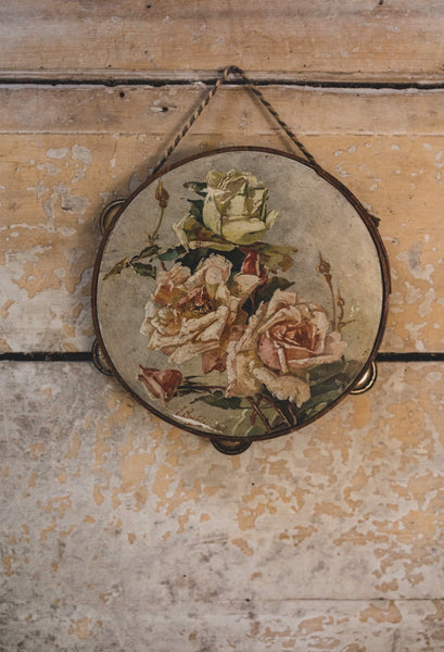 Sweet Painted Floral French Tambourine