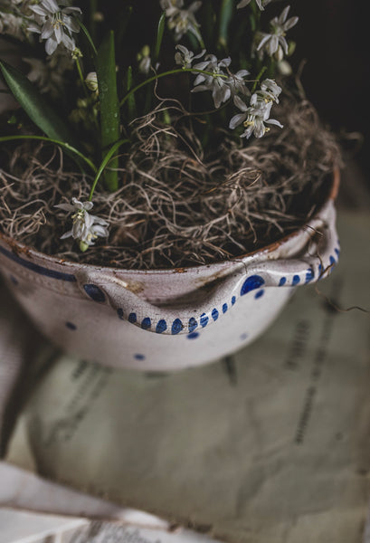 18C Large Folk Style Handpainted Bowl