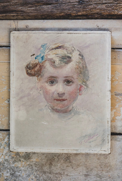 Vintage Child Portrait on Canvas