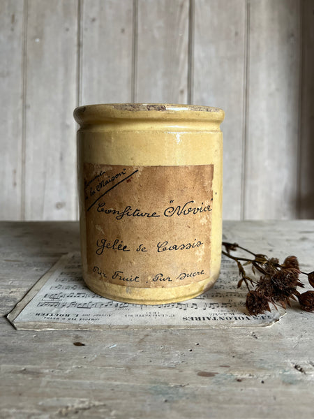 Antique Yellow Confiture Pot
