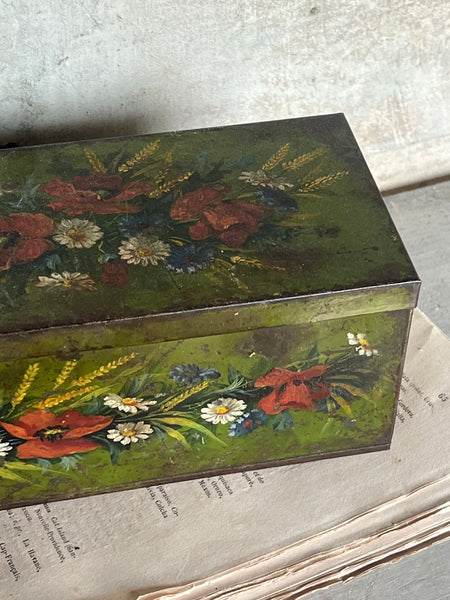 Hand painted Vintage French Tin