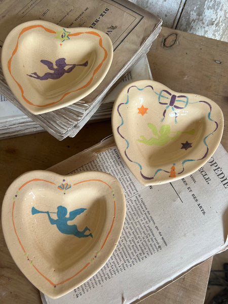 Hand Painted French Cherub Dishes