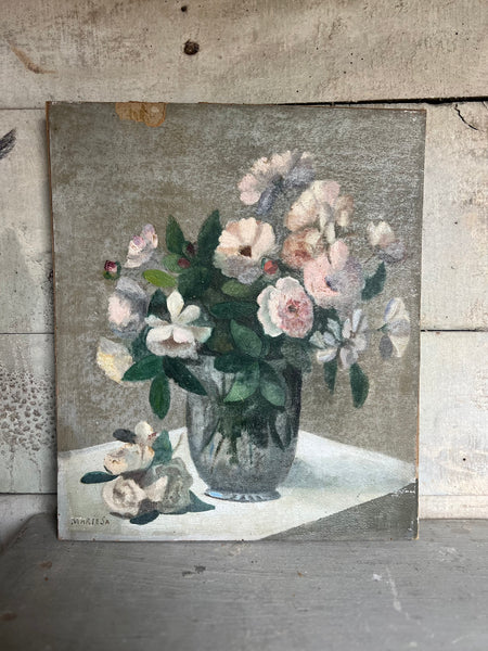 Vintage French Floral on Board