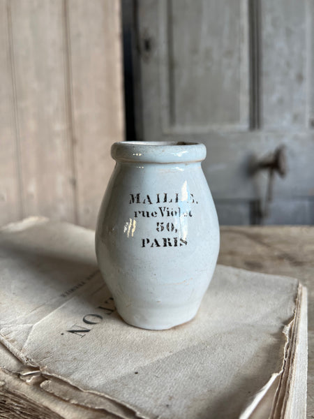 French Stoneware Moutarde Maille Mustard Jar