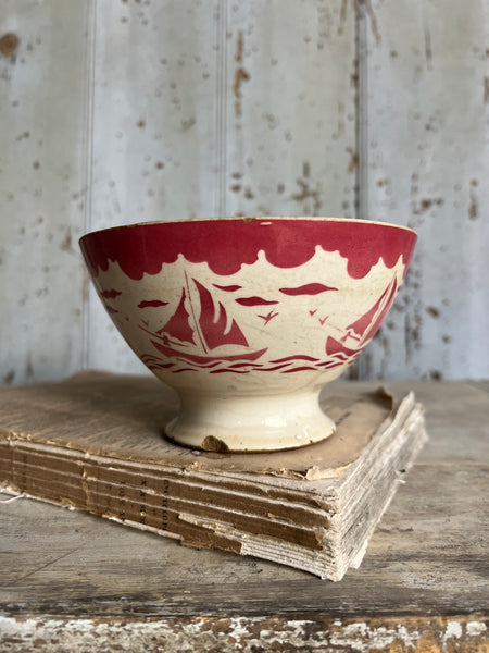 Boat Stencilled Cafe Au Lait