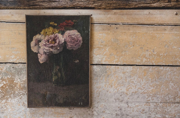 Dark Floral Oil on Canvas