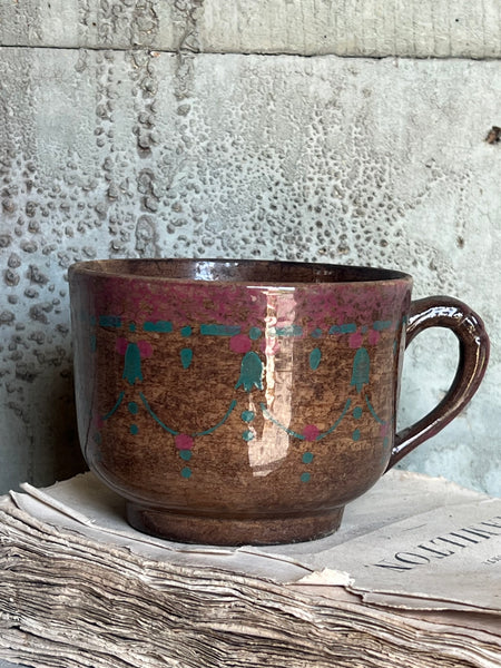 Floral Rustic Crazed Cup