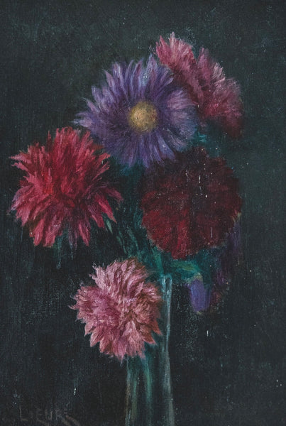 Dark Floral Oil on Canvas