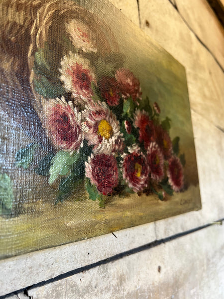 French Floral Oil on Canvas